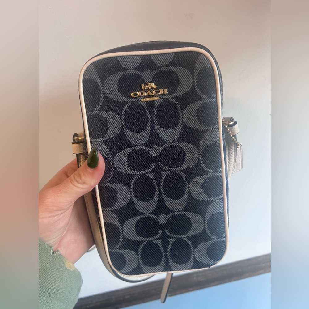 Coach North/South Crossbody In Signature Jacquard denim style - Picture 6 of 14